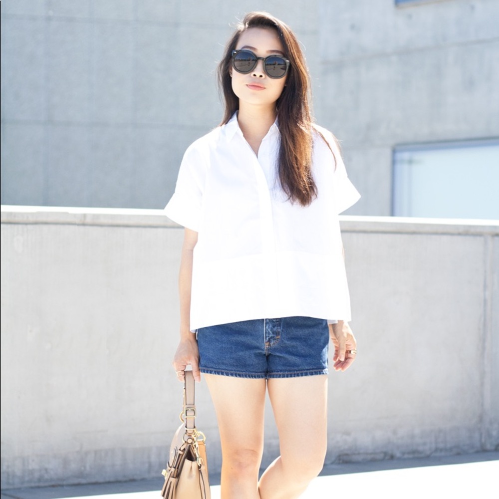 Everlane The Short-Sleeve in White Cotton - Picture 1 of 3